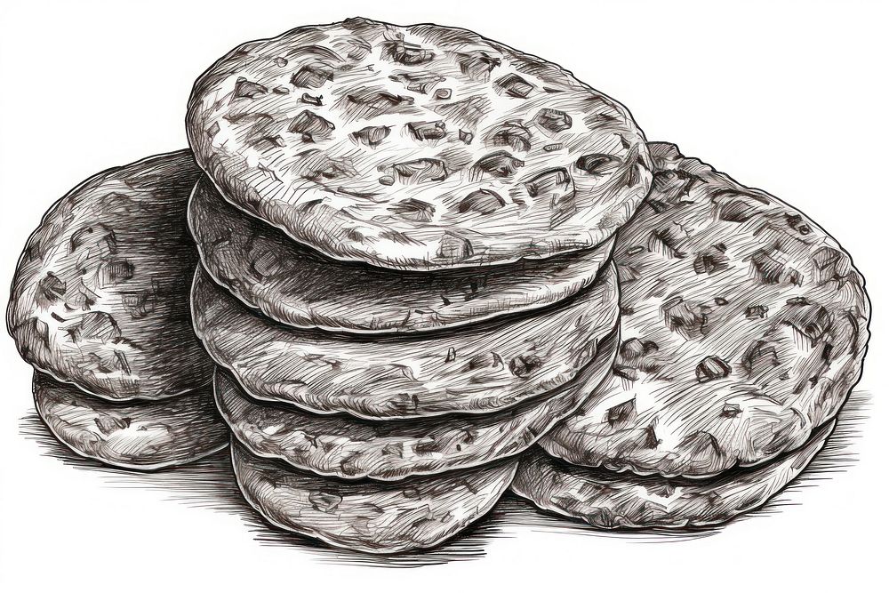 Cookies sketch drawing food. AI generated Image by rawpixel.
