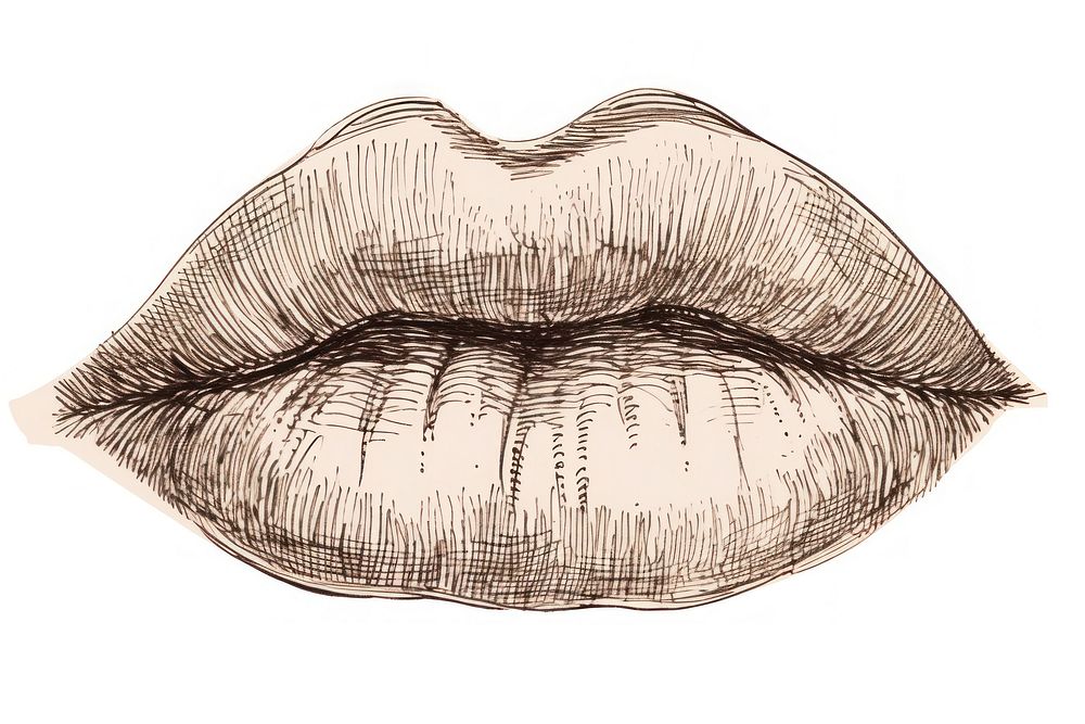 Lips sketch drawing white background. AI generated Image by rawpixel.