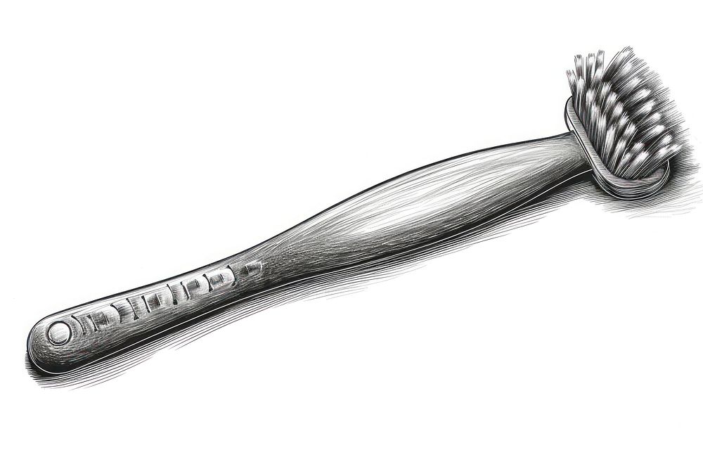 Toothbrush sketch tool white background. AI generated Image by rawpixel.