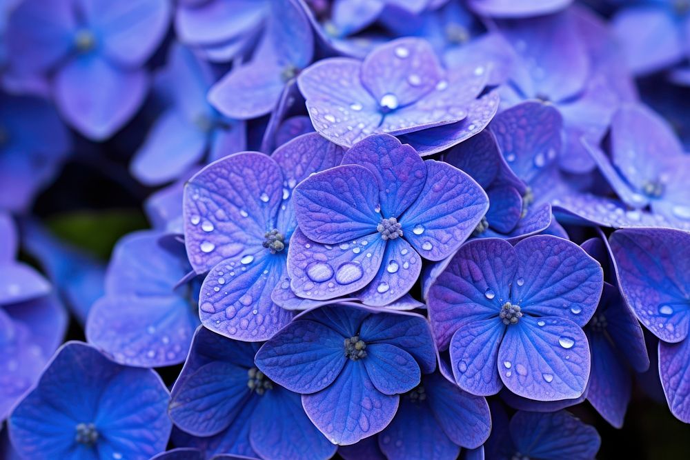 Hydrangea plant blue inflorescence. AI generated Image by rawpixel.