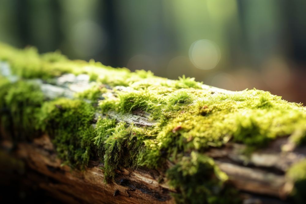 Moss log green forest plant. AI generated Image by rawpixel.