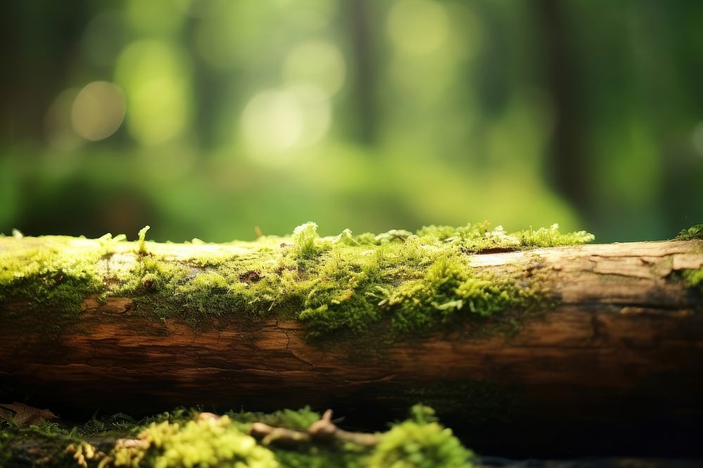 Moss log forest green outdoors. AI generated Image by rawpixel.