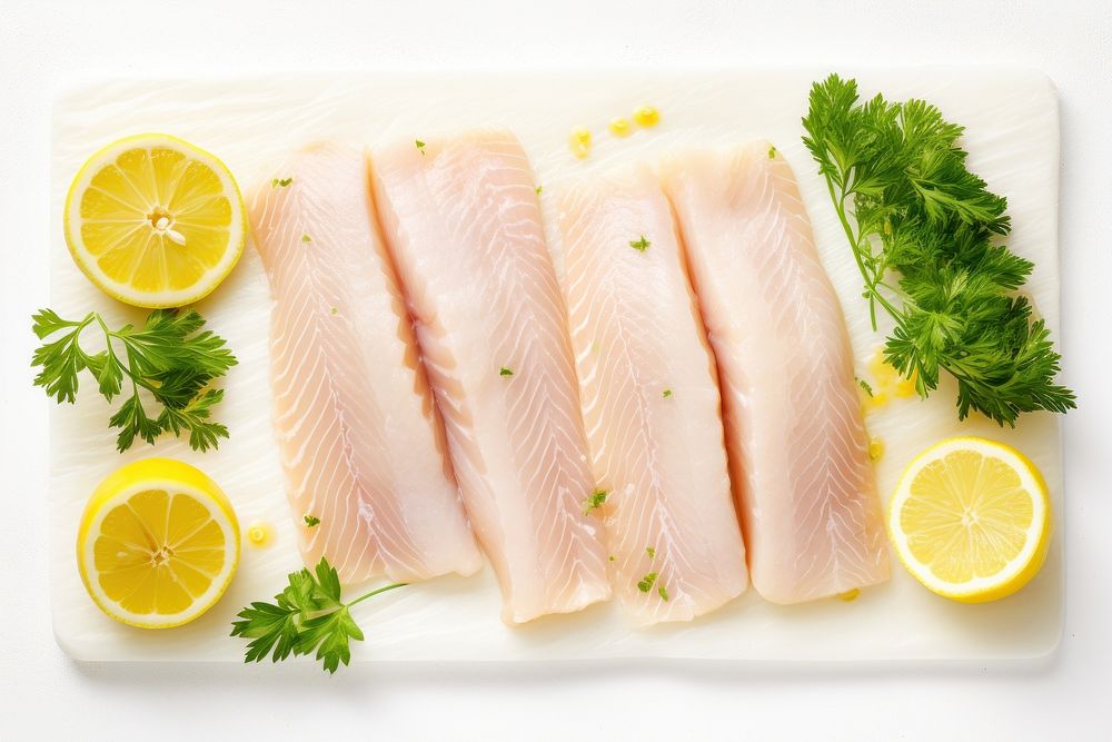 Fresh cod fillet lemon seafood salmon. AI generated Image by rawpixel.