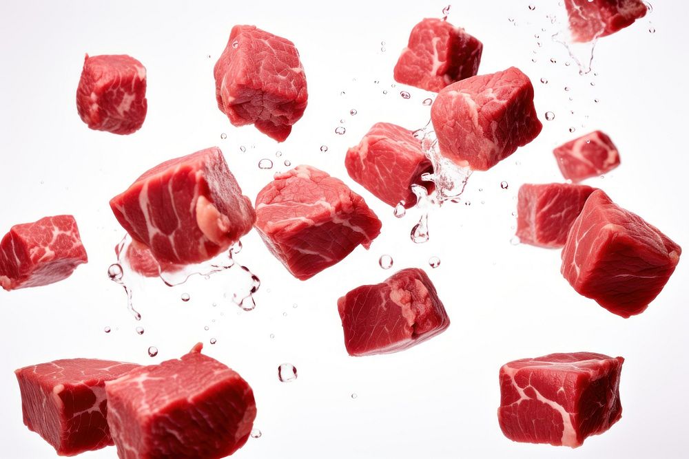 Beef cubes meat food freshness. 