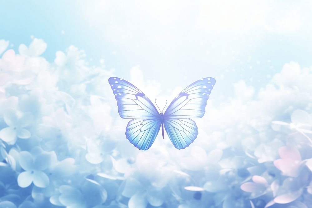 Butterfly on a flower outdoors insect nature. AI generated Image by rawpixel.