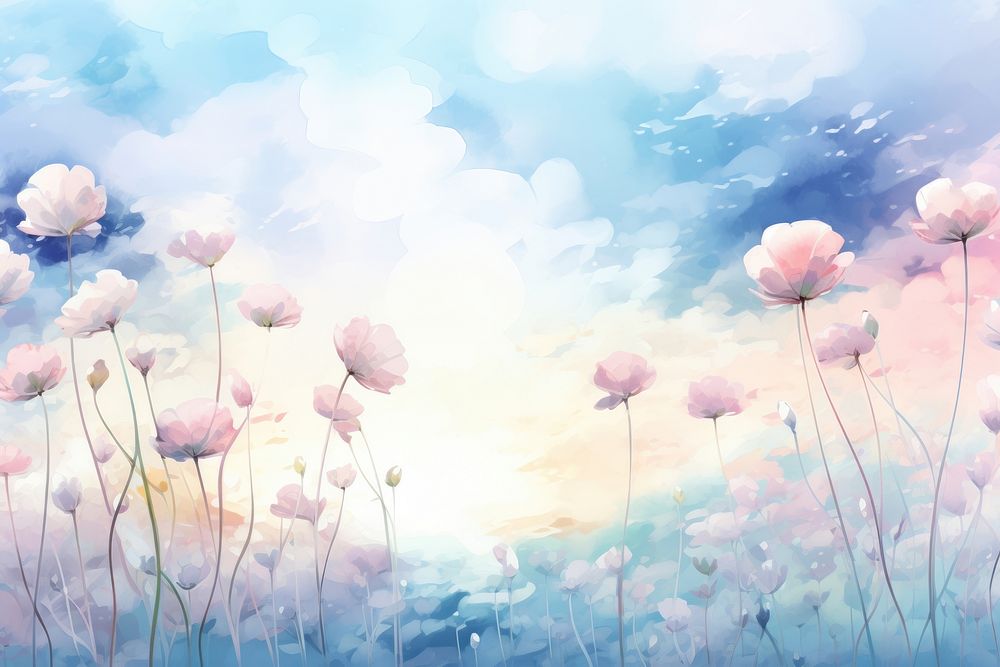 Flower field outdoors blossom nature. AI generated Image by rawpixel.