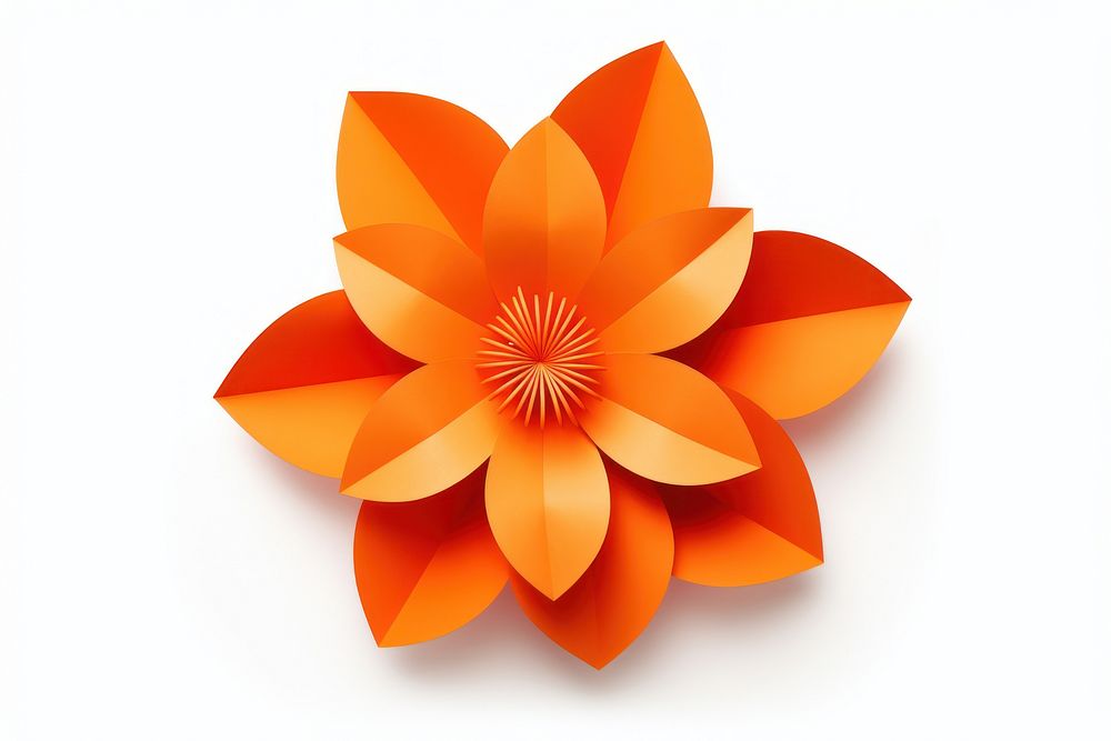 Orange flower origami plant paper. AI generated Image by rawpixel.