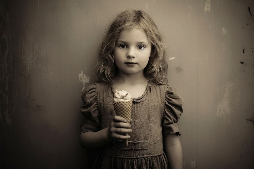 Little girl holding ice-cream photography portrait child. AI generated Image by rawpixel.