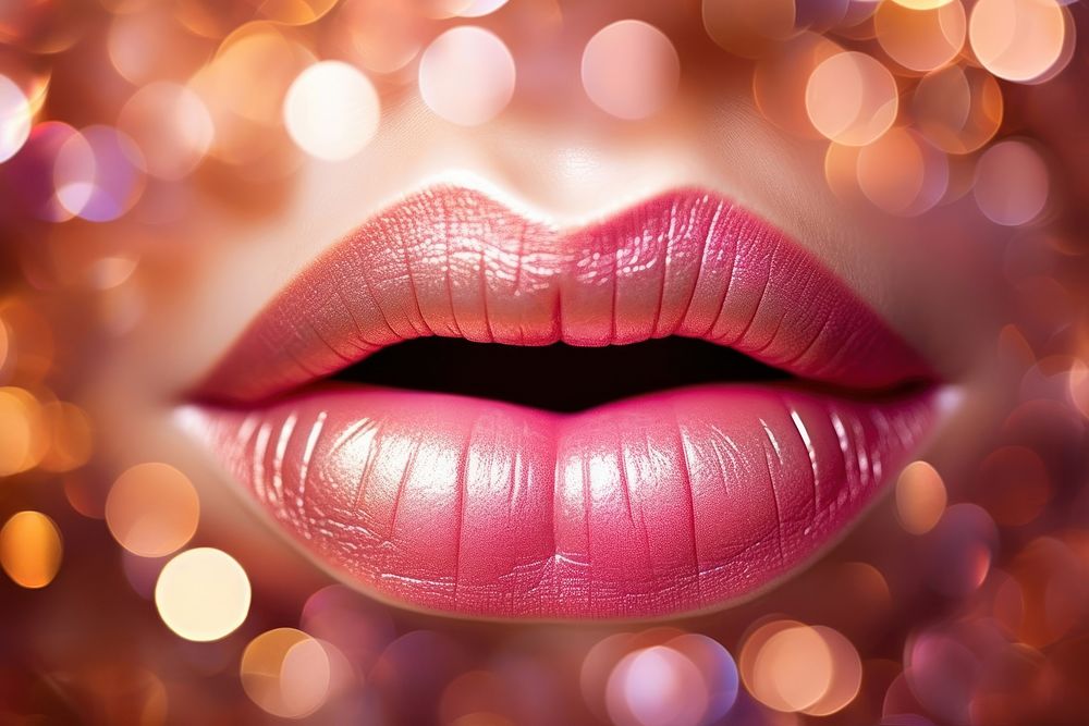 Lips pattern bokeh effect background cosmetics lipstick celebration. AI generated Image by rawpixel.