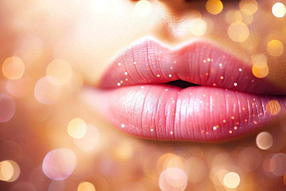 Lips pattern bokeh effect background defocused cosmetics portrait. AI generated Image by rawpixel.