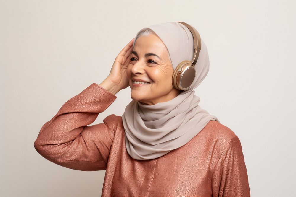 Mature arabic woman portrait adult smile. AI generated Image by rawpixel.