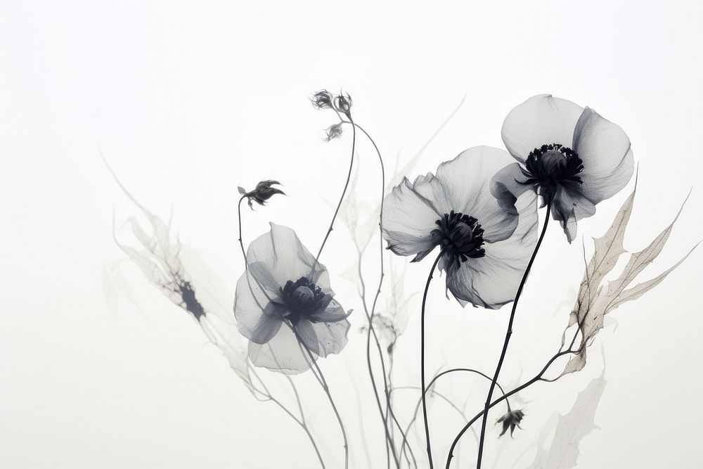 Dried flowers drawing nature sketch. AI generated Image by rawpixel.