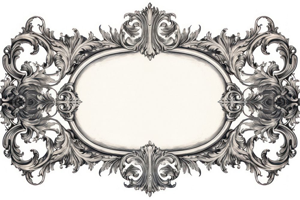 Vintage ornament frame white background architecture chandelier. AI generated Image by rawpixel.