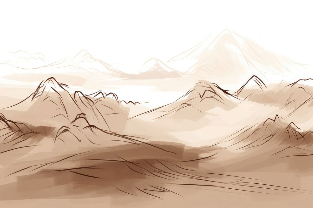 Mountain range drawing sketch backgrounds. AI generated Image by rawpixel.