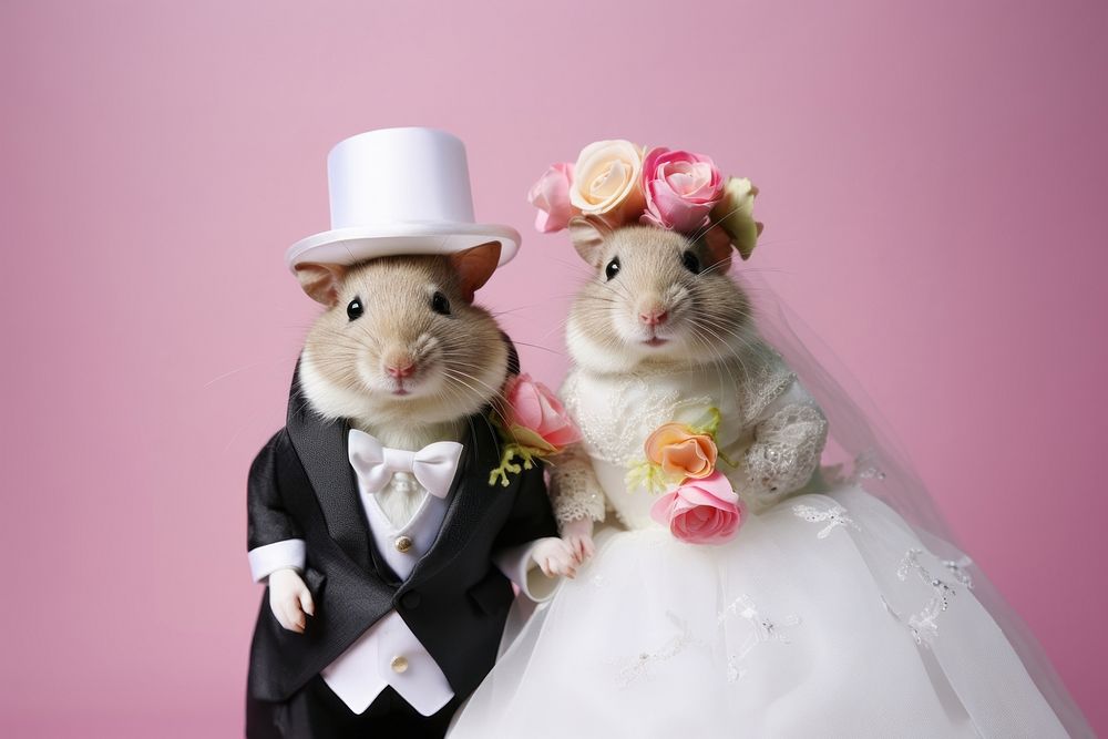 Hamster animal wedding mammal. AI generated Image by rawpixel.