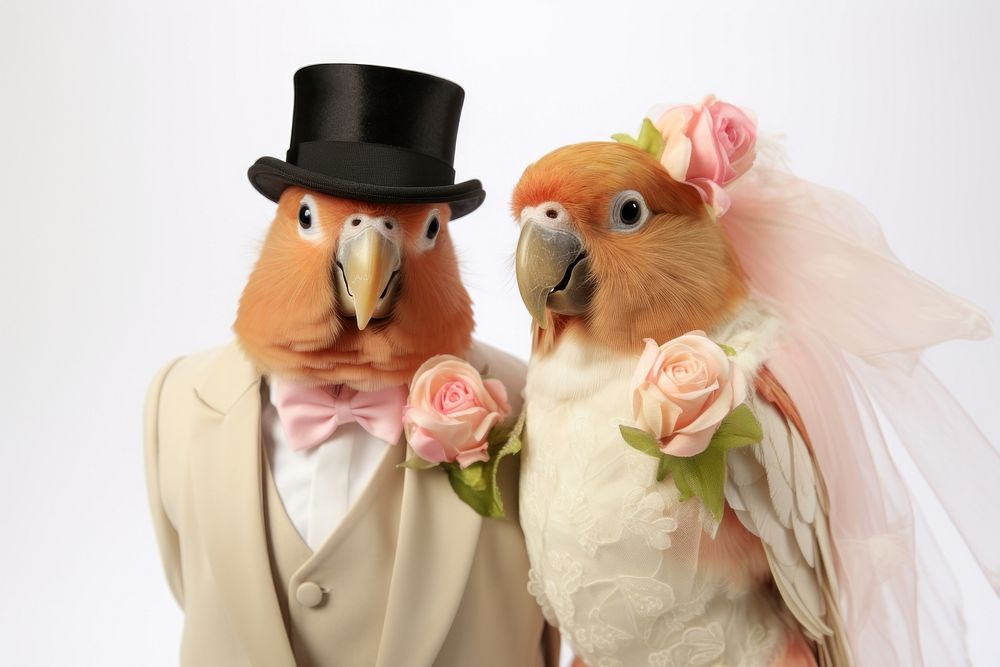 Baby parrot wedding animal bride. AI generated Image by rawpixel.