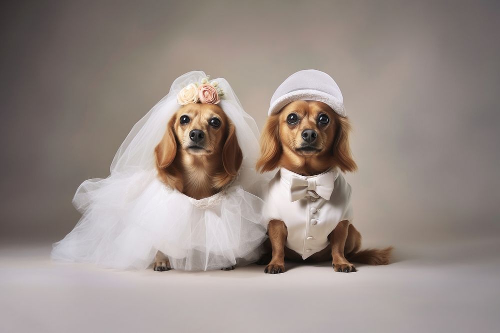 Puppy wedding animal portrait. AI generated Image by rawpixel.