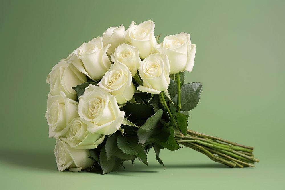 White roses flower plant inflorescence. AI generated Image by rawpixel.