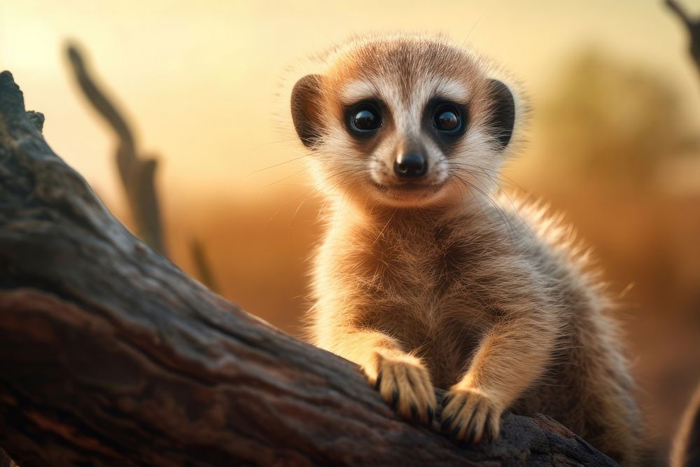 Baby meerkat wildlife portrait animal. AI generated Image by rawpixel.