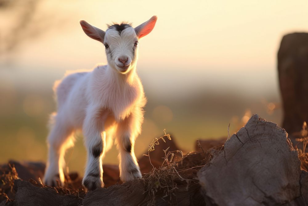Baby goat livestock portrait animal. AI generated Image by rawpixel.