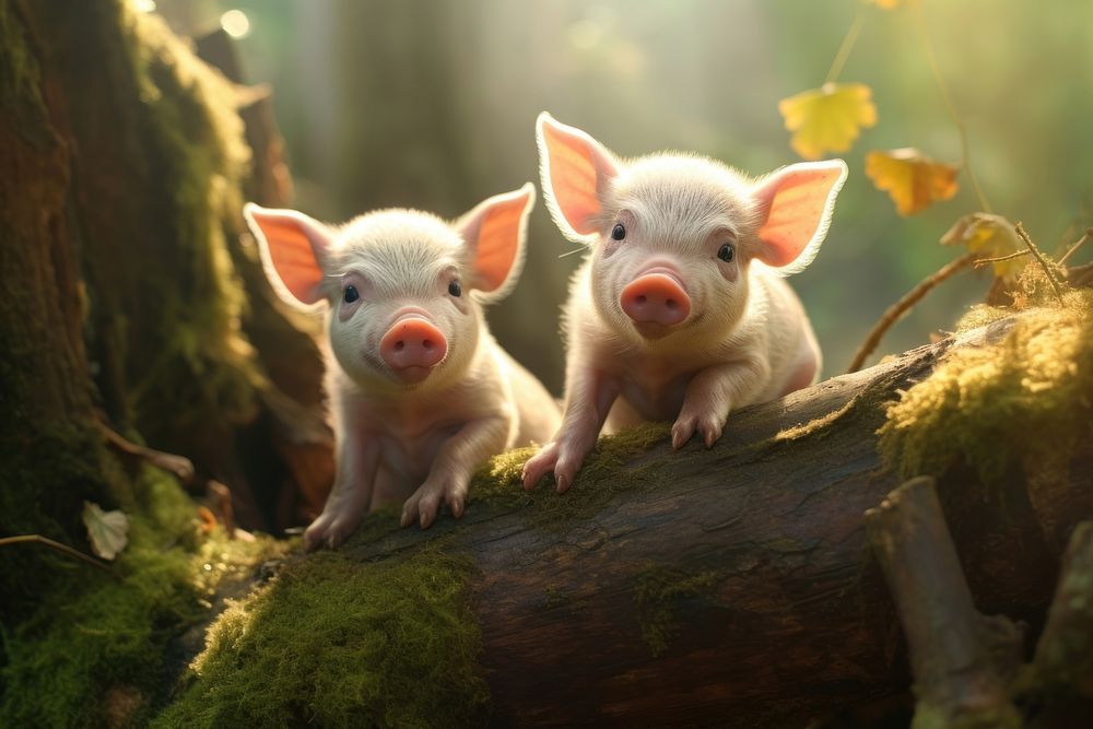 Baby piglets portrait animal mammal. AI generated Image by rawpixel.