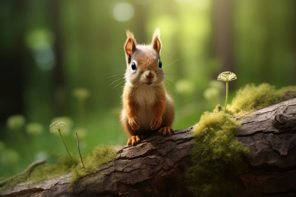 Baby squirrel portrait rodent animal. AI generated Image by rawpixel.