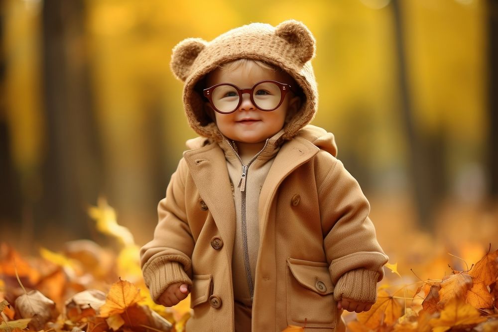 Portrait glasses autumn nature. AI generated Image by rawpixel.