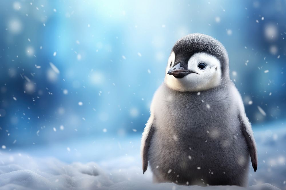 Baby penguin portrait animal winter. AI generated Image by rawpixel.