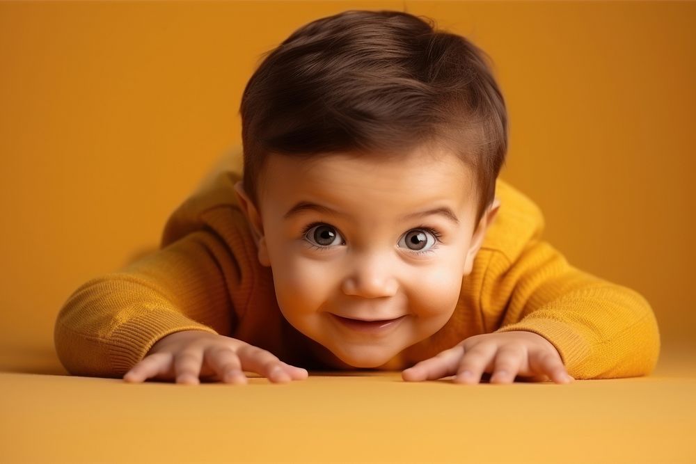 Little toddler boy crawl portrait baby cute. AI generated Image by rawpixel.