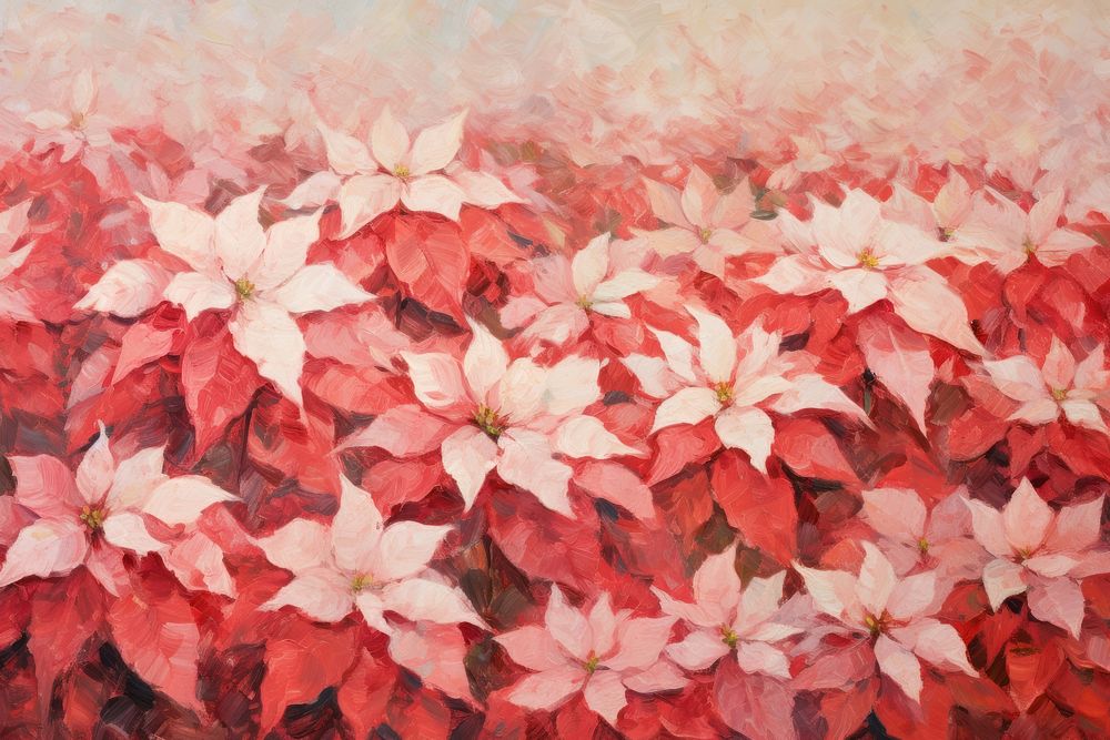 Poinsettia painting flower plant. AI generated Image by rawpixel.
