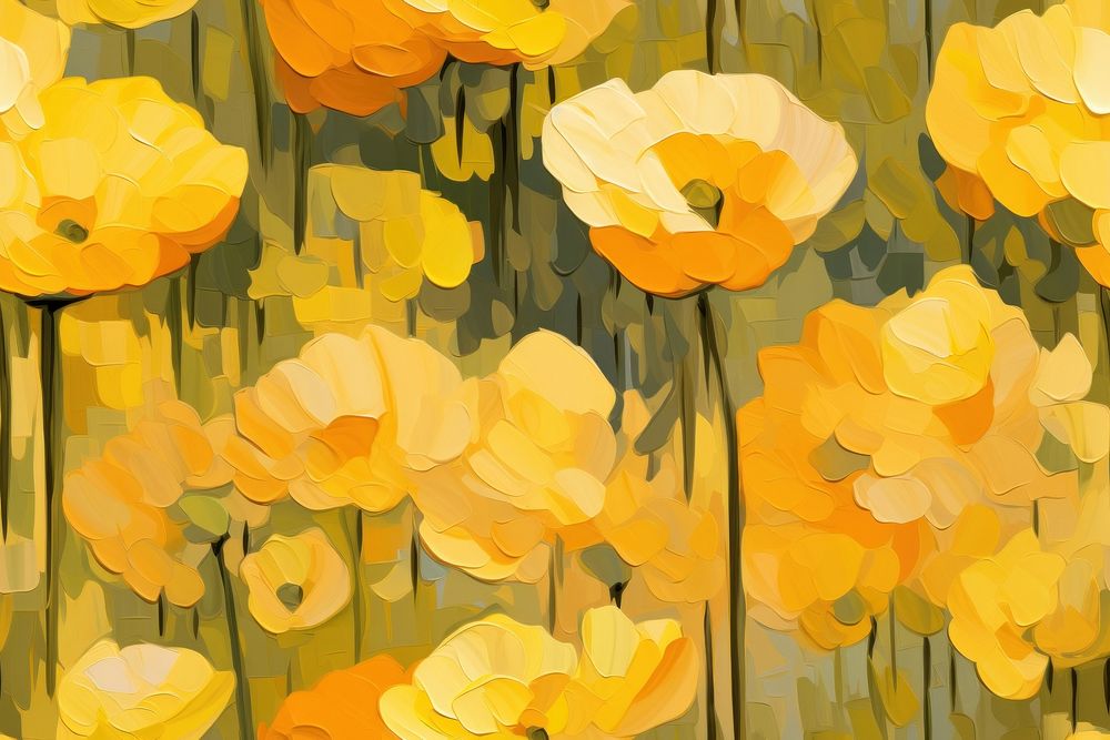 Pattern of buttercup painting flower plant. AI generated Image by rawpixel.