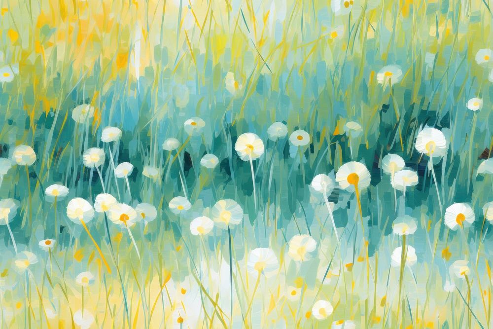 Pattern of dandelion painting outdoors nature. AI generated Image by rawpixel.