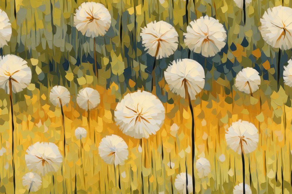 Pattern of dandelion painting outdoors flower. AI generated Image by rawpixel.