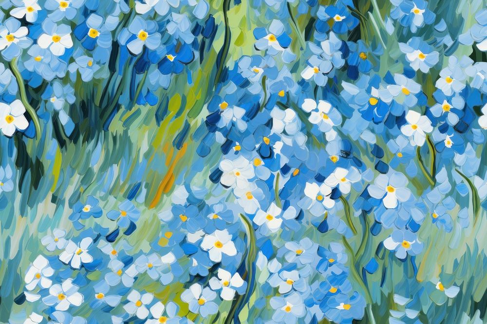 Pattern of forget-me-not outdoors painting flower. AI generated Image by rawpixel.