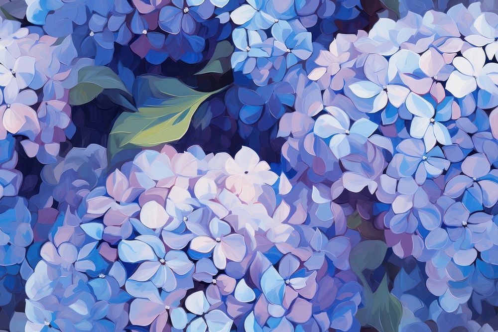 Pattern of hydrangea painting flower plant. AI generated Image by rawpixel.