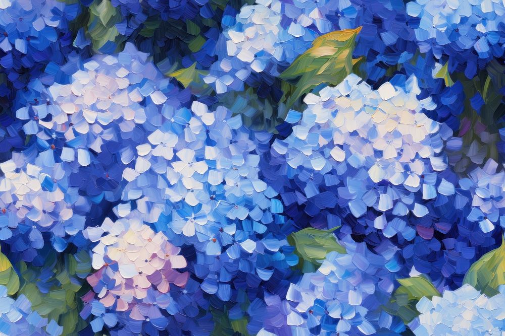 Pattern of hydrangea painting blossom flower. AI generated Image by rawpixel.