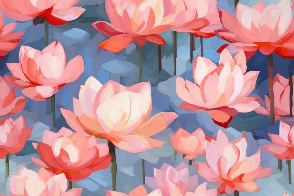 Pattern of lotus painting flower petal. AI generated Image by rawpixel.