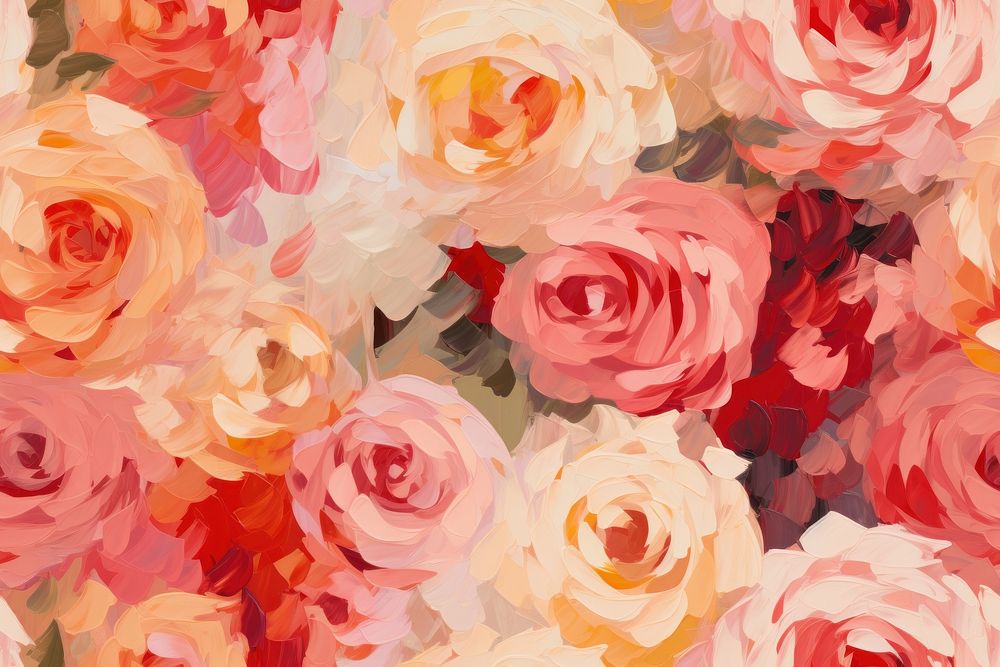 Pattern of roses painting flower petal. AI generated Image by rawpixel.