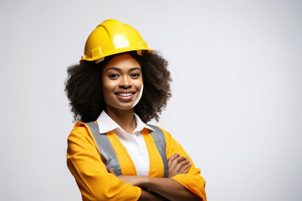 African american woman helmet portrait working. AI generated Image by rawpixel.