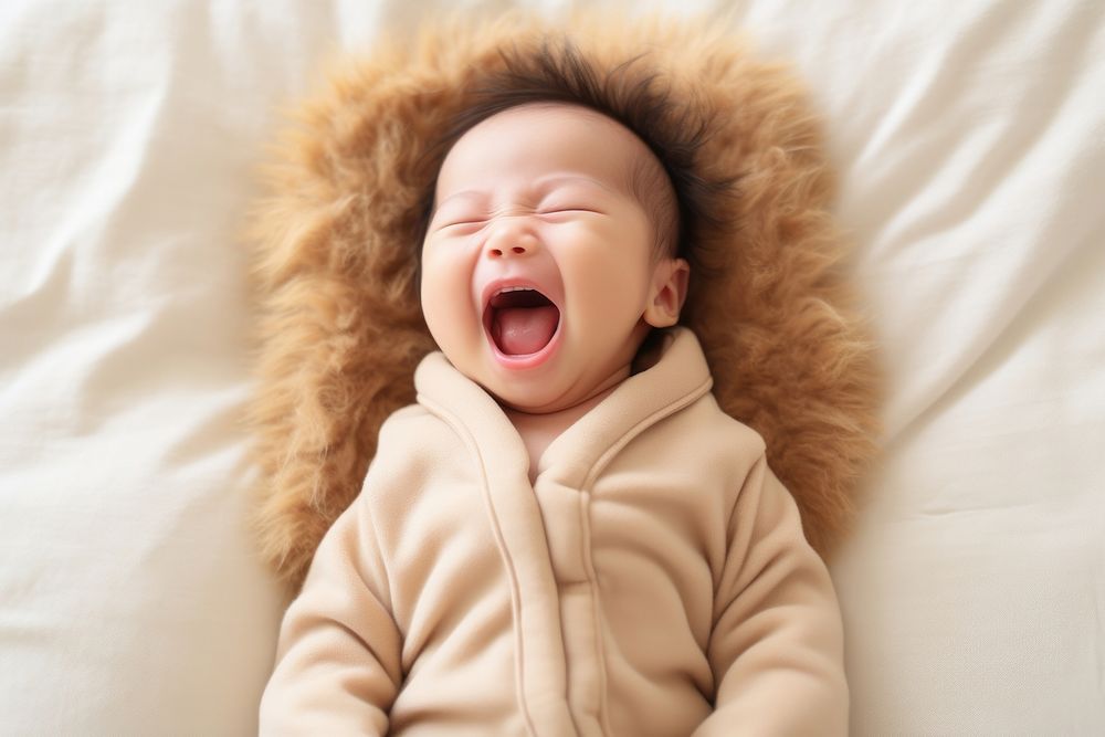 Baby yawn yawning comfortable beginnings. AI generated Image by rawpixel.