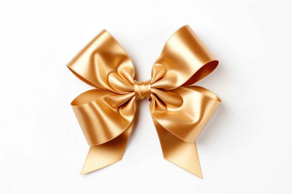 Gold gift ribbon and bow cross shape white background celebration accessories. AI generated Image by rawpixel.