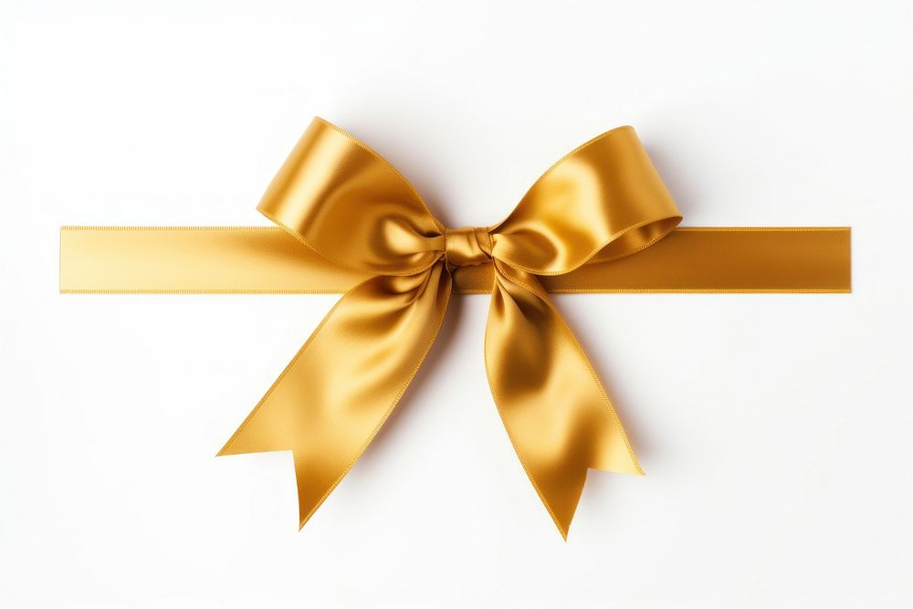Gold gift ribbon gold white background celebration. AI generated Image by rawpixel.