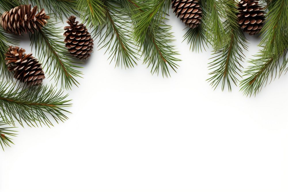Fir branches with cones in the corner backgrounds plant tree. AI generated Image by rawpixel.
