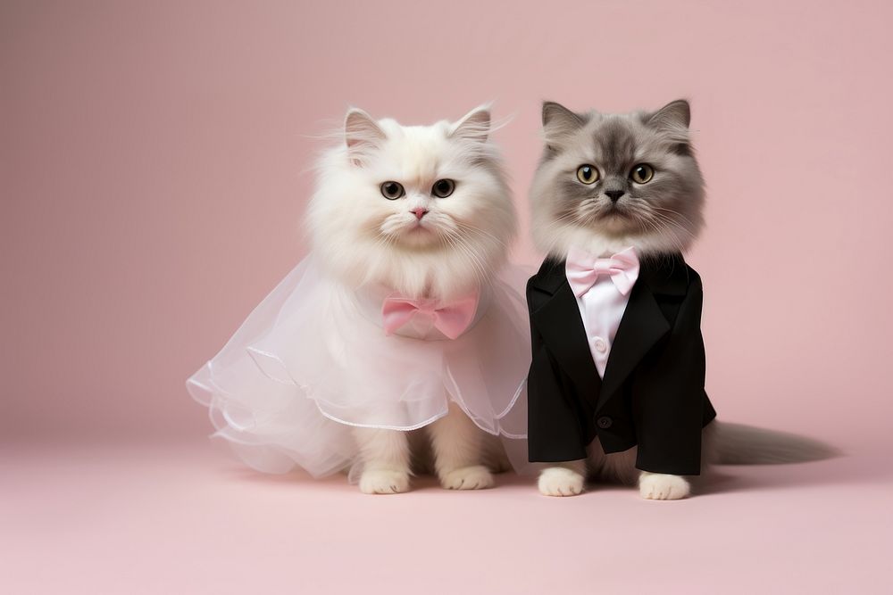 Kitten with full body animal portrait wedding. 