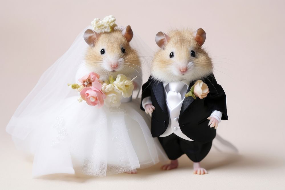 Hamster with full body wedding animal rodent. AI generated Image by rawpixel.