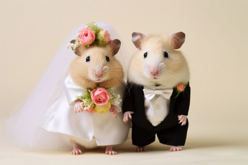 Hamster animal wedding rodent. AI generated Image by rawpixel.