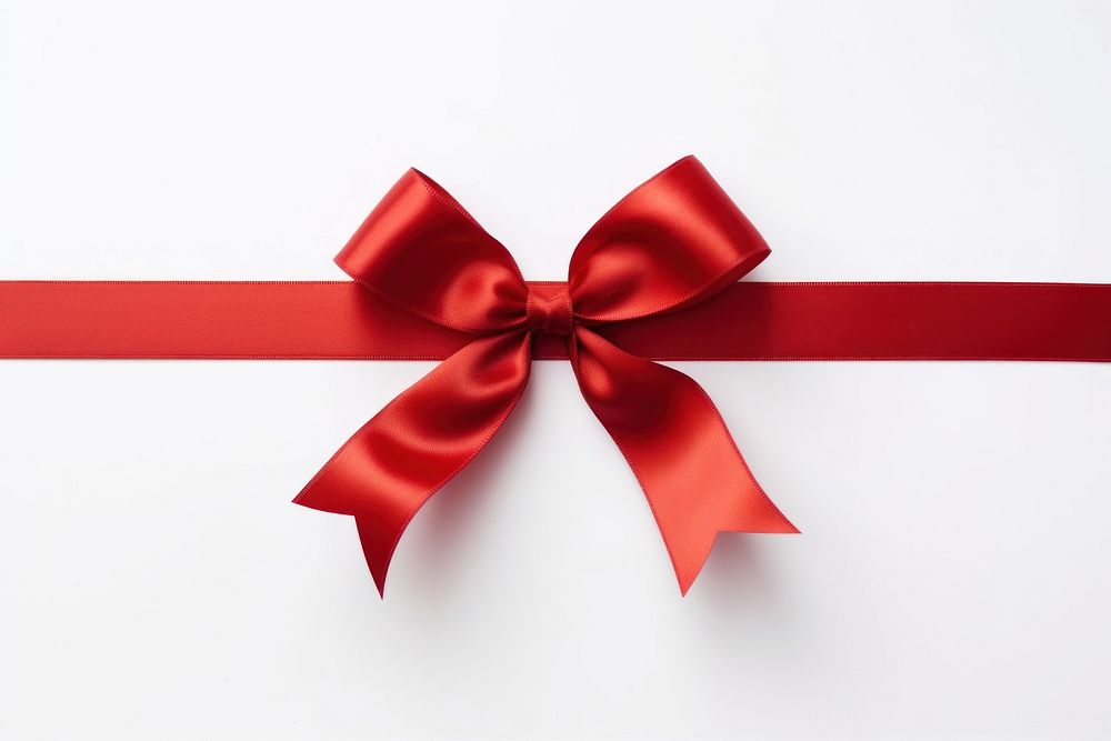 Red gift ribbon and bow cross shape backgrounds white background celebration. AI generated Image by rawpixel.