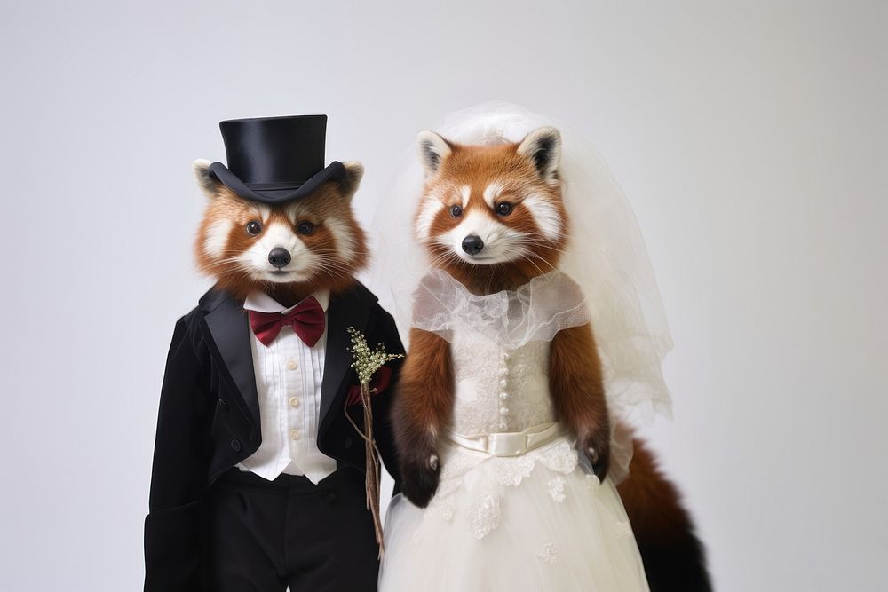 Red panda wedding animal portrait. AI generated Image by rawpixel.