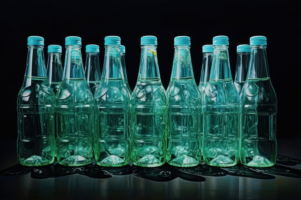 Plastic bottles of water drink refreshment still life. AI generated Image by rawpixel.