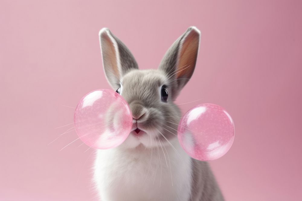Rabbit chewing mammal animal rodent. AI generated Image by rawpixel.